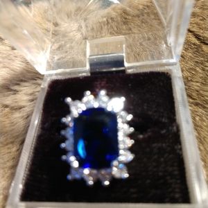 .925 sterling silver with sapphire stone